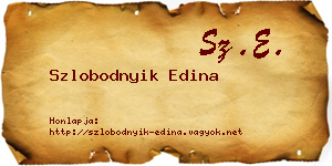 Szlobodnyik Edina névjegykártya