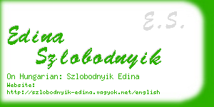 edina szlobodnyik business card
